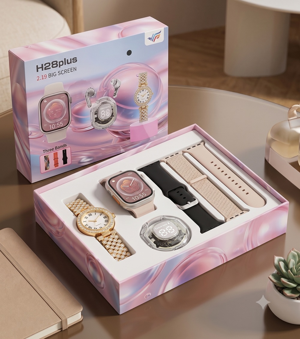 Set Ore Smart H28 Plus me Earbuds per Femra