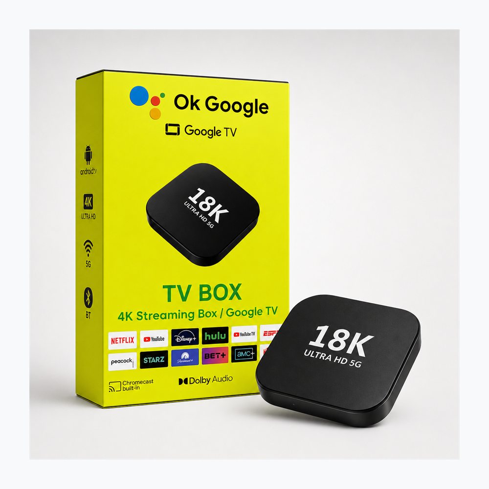 TV Box Google TV 18K Ultra HD me Streaming 4K, WiFi dhe Telekomandë - foto 5