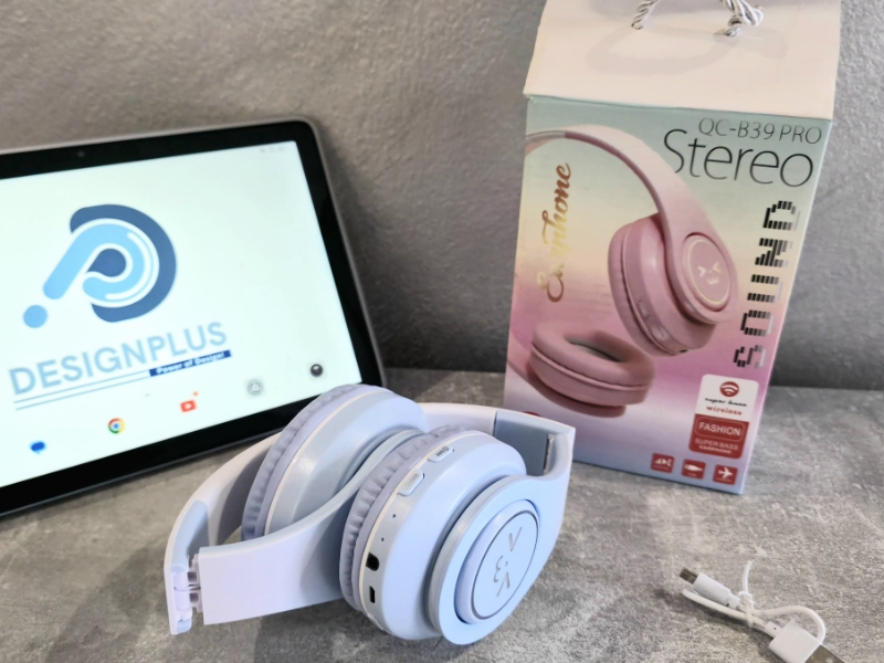 Headphones Wireless QC-B39 PRO, me tingull të qartë dhe përdorim komod, për muzikë, thirrje dhe argëtim, ngjyrë kaltër e çelët