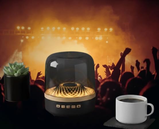 Altoparlant Bluetooth Inteligjent Big Diamond me Ndriçim LED, me ndriçim modern LED/RGB, për përdorim të përditshëm, e zezë me kupolë të errët