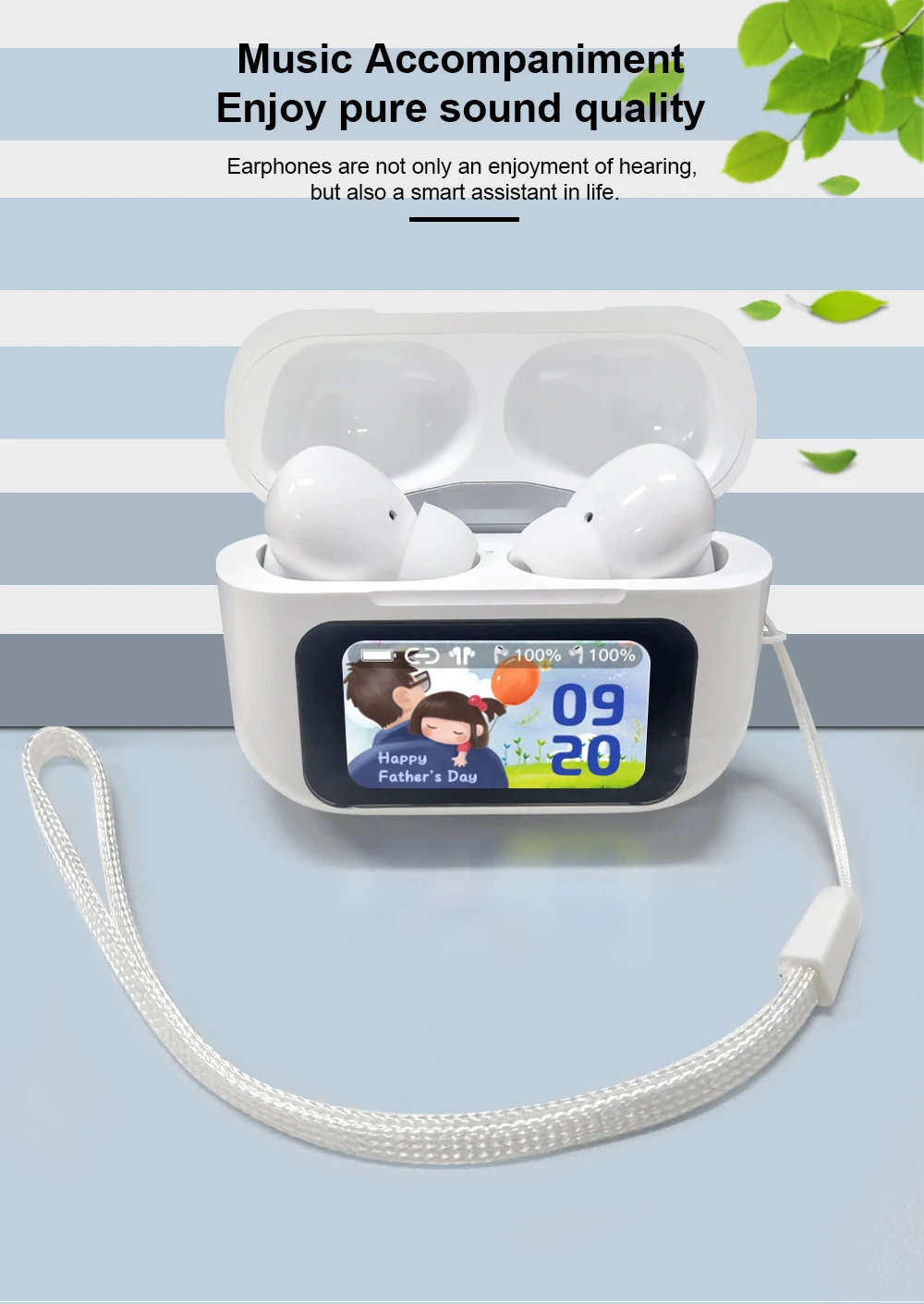 Kufje Bluetooth TWS Greatwall me Ekran me Prekje, me tingull të qartë dhe përdorim komod, për muzikë, thirrje dhe argëtim, ngjyrë e zezë