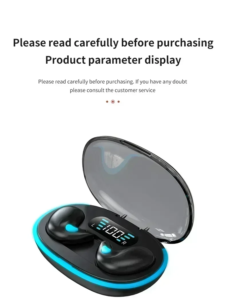 Kufje TWS me Kapak Transparent dhe LED Cyan, me ndriçim modern LED/RGB, për muzikë, thirrje dhe argëtim, e zeze me ndriçim cyan
