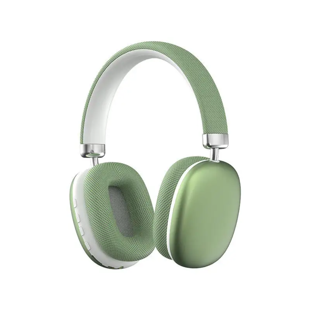 Kufje Wireless elegante - mbi-vesh P9 (Stili Max), me tingull të qartë dhe përdorim komod, për muzikë, thirrje dhe argëtim, e gjelbër e çelur (metalike)