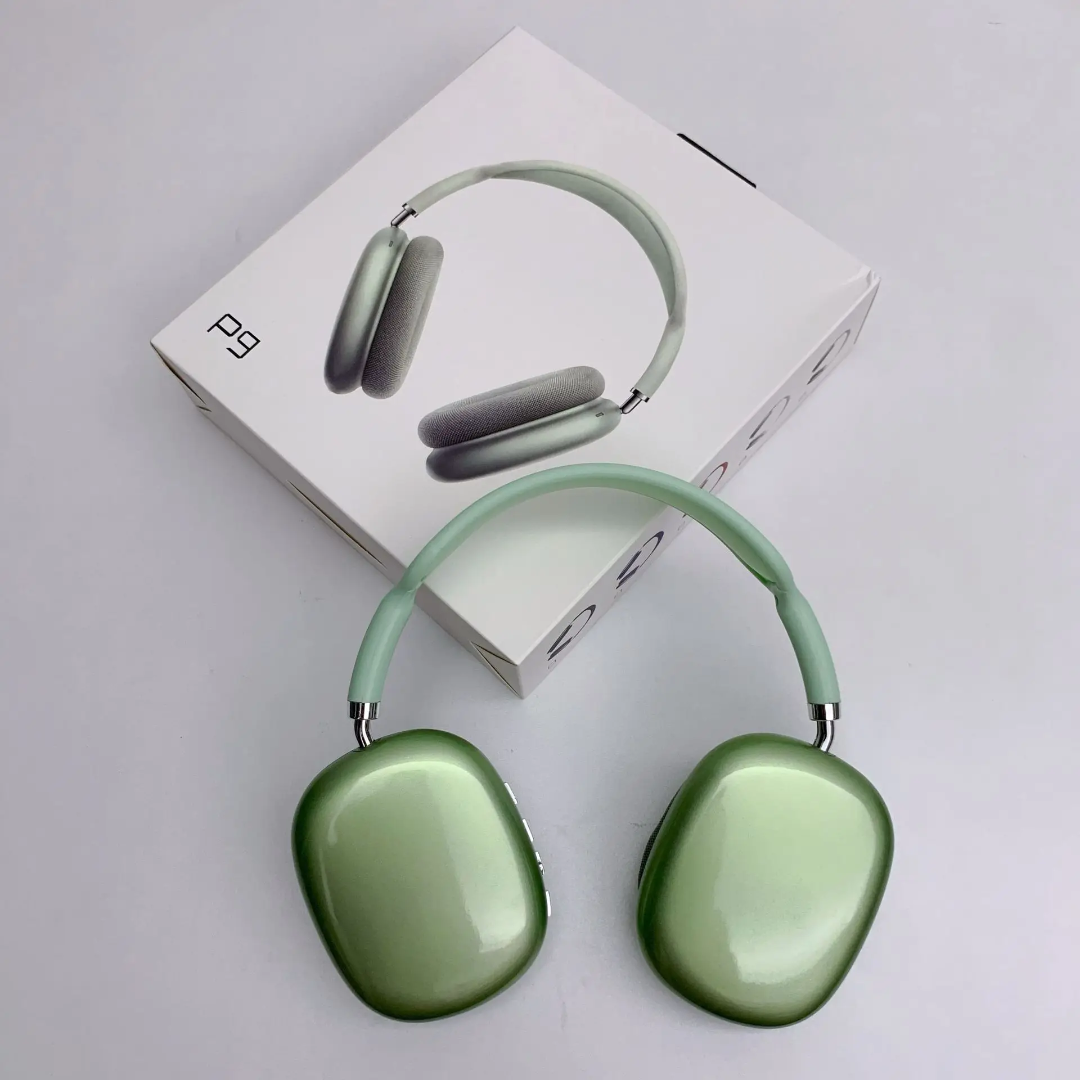 Kufje Wireless elegante - mbi-vesh P9 (Stili Max), me tingull të qartë dhe përdorim komod, për muzikë, thirrje dhe argëtim, e gjelbër e çelur (metalike)