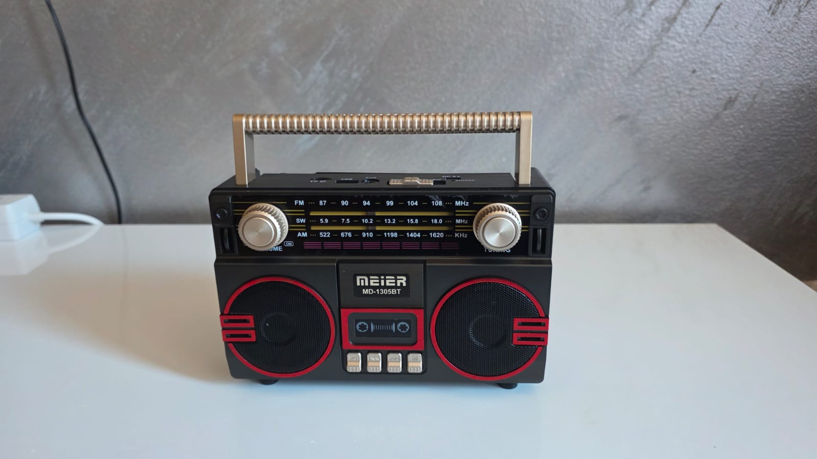 Radio Klasike Retro dhe Altoparlant Wireless, me lidhje Bluetooth pa tela, për përdorim të përditshëm, e zezë me detaje (klasike)