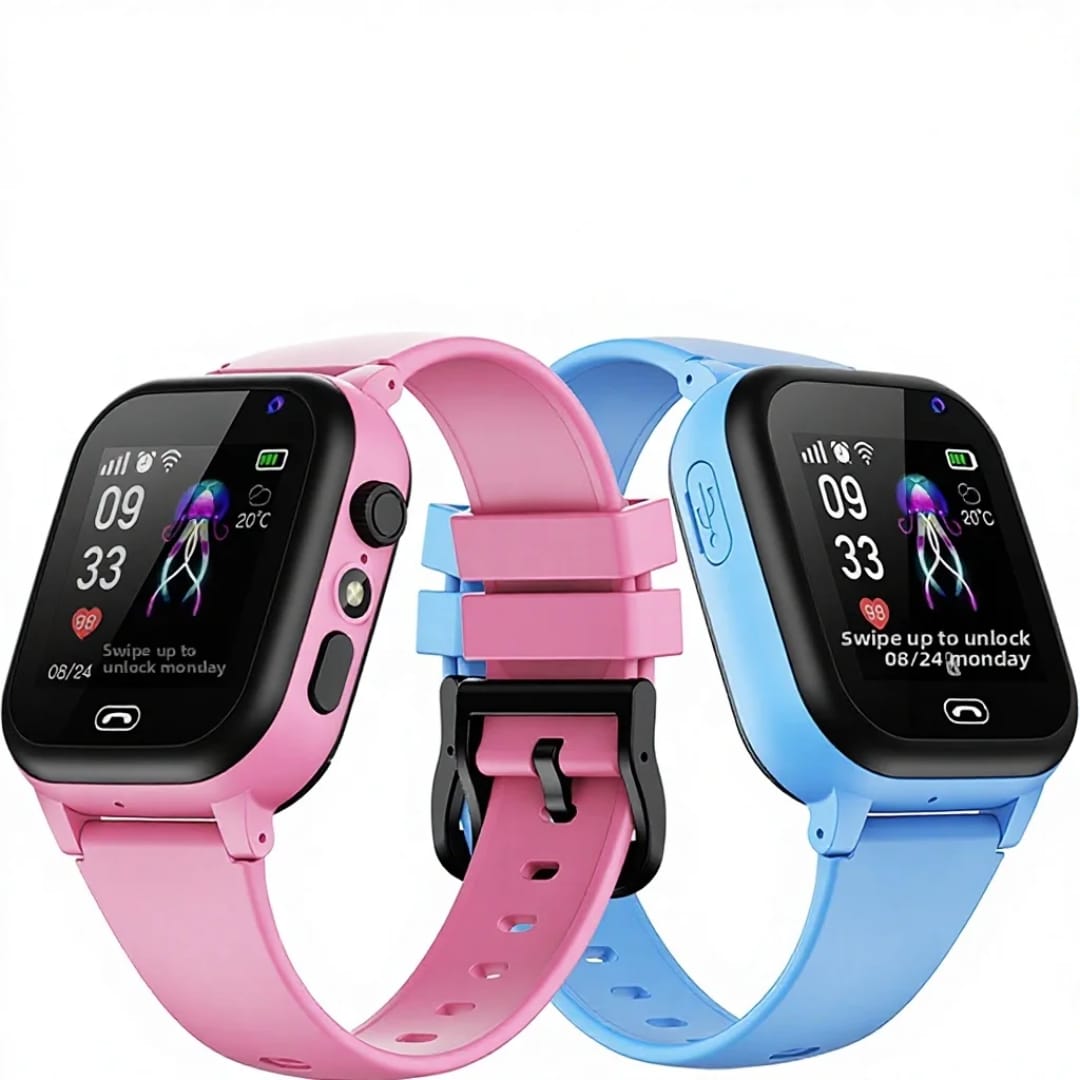 Orë Inteligjente për Fëmijë me Tracking, voice recorder dhe Kamere (Rrip Blu), për njoftime, sport dhe përdorim ditor, e kaltërt