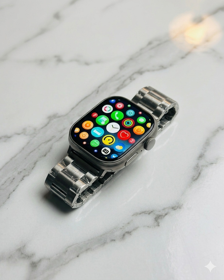 Orë Inteligjente WS-Z9 AMOLED (Me 2 Rripa), për njoftime, sport dhe përdorim ditor, kornizë argjendi (me 2 rripa: gri/metalik)