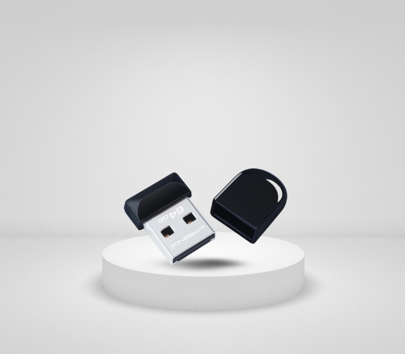 Mini USB Flash Drive Wansenda 8GB Metalike, për ruajtje dhe transferim të të dhënave, për kompjuter, punë dhe ruajtje të të dhënave, argjend me të zezë