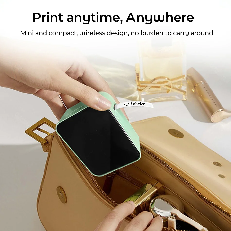 Printer Termik Portativ për Etiketa (Me Bluetooth), për performancë të qëndrueshme, për kompjuter, punë dhe ruajtje të të dhënave, e gjelbër (mente)
