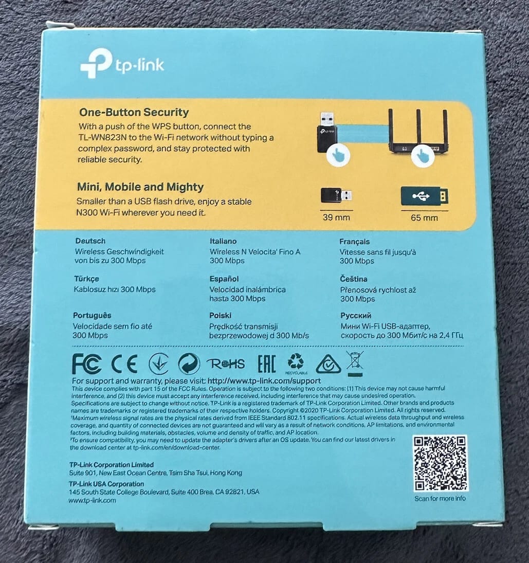 Adaptor USB WiFi TP-Link TL-WN823N 300Mbps, për performancë të qëndrueshme, për kompjuter, punë dhe ruajtje të të dhënave, ngjyrë e zezë