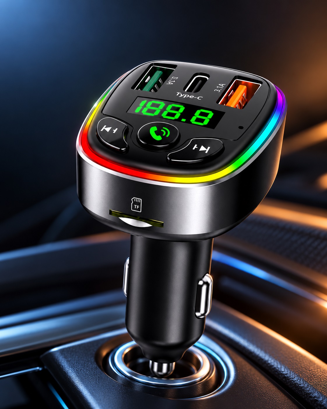 Karikues Veture HM137 me Transmetues FM, USB-C dhe LED RGB – foto 6