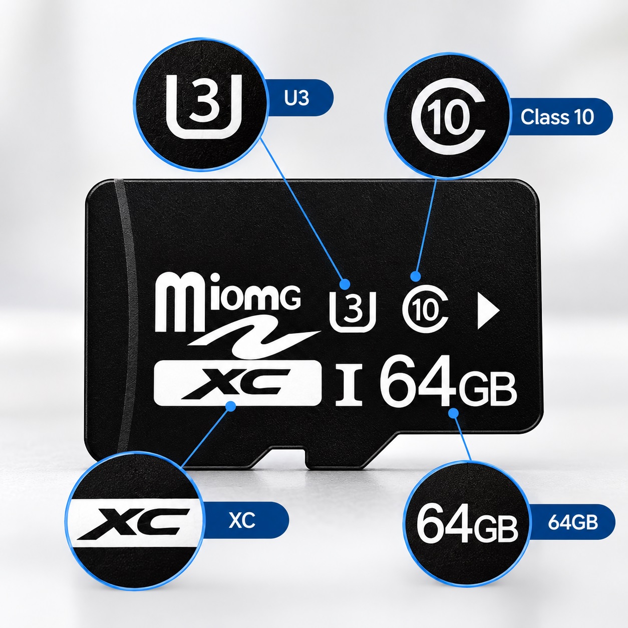 Kartë Memorie MicroSDXC MiomG 64 GB – Pa Paketim – foto 3