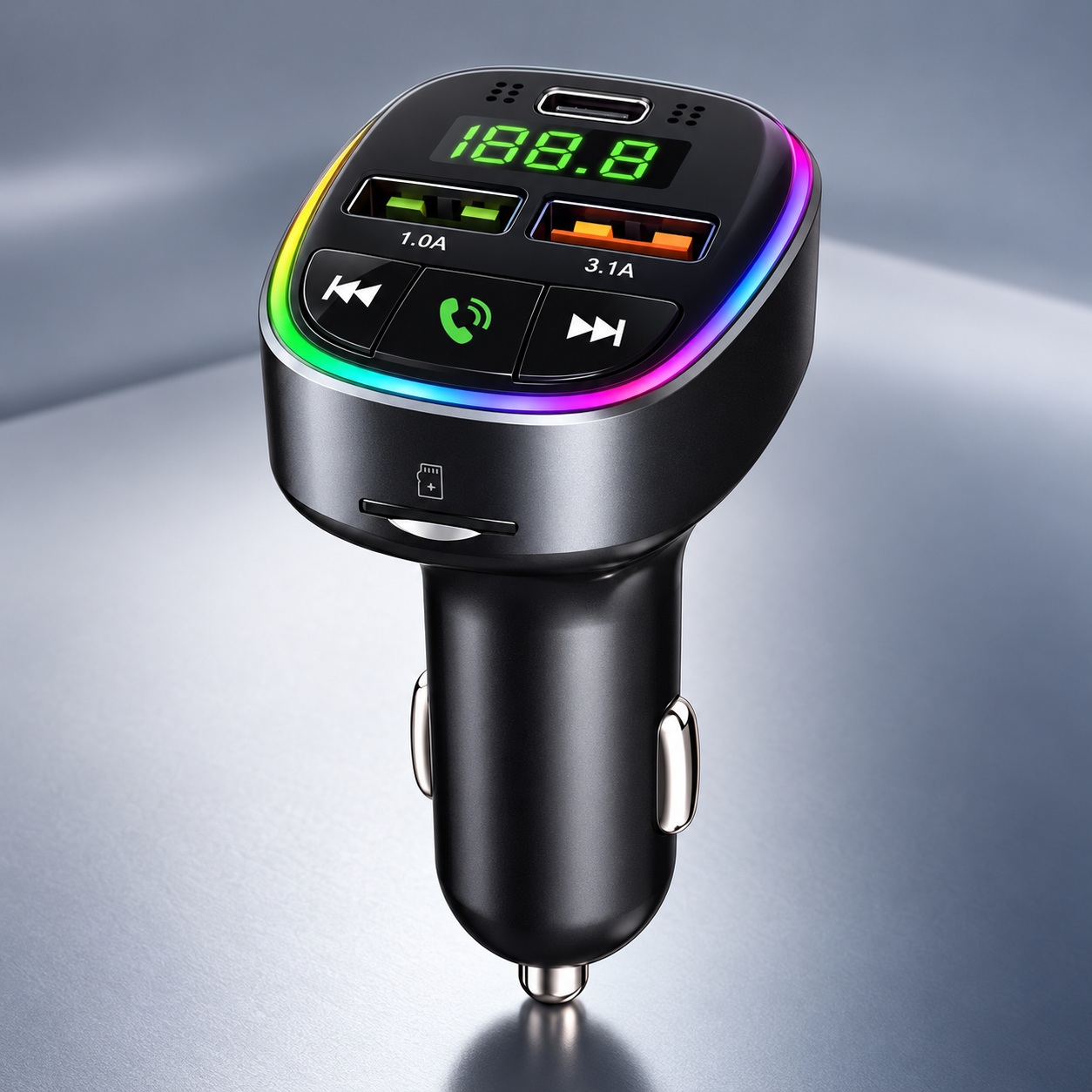 Transmetues FM Bluetooth HM138 për Veturë me USB-C, 2x USB dhe MP3 – foto 3
