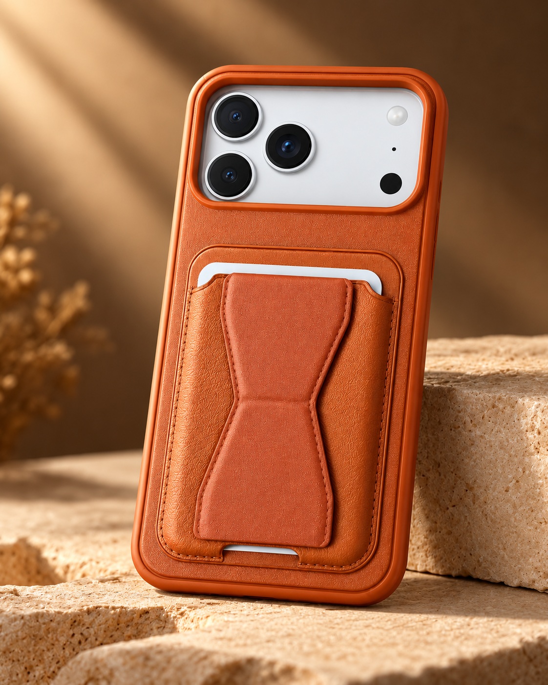 Mbrojtëse me Portofol për iPhone 17 Pro Max – Portokalli – foto 2