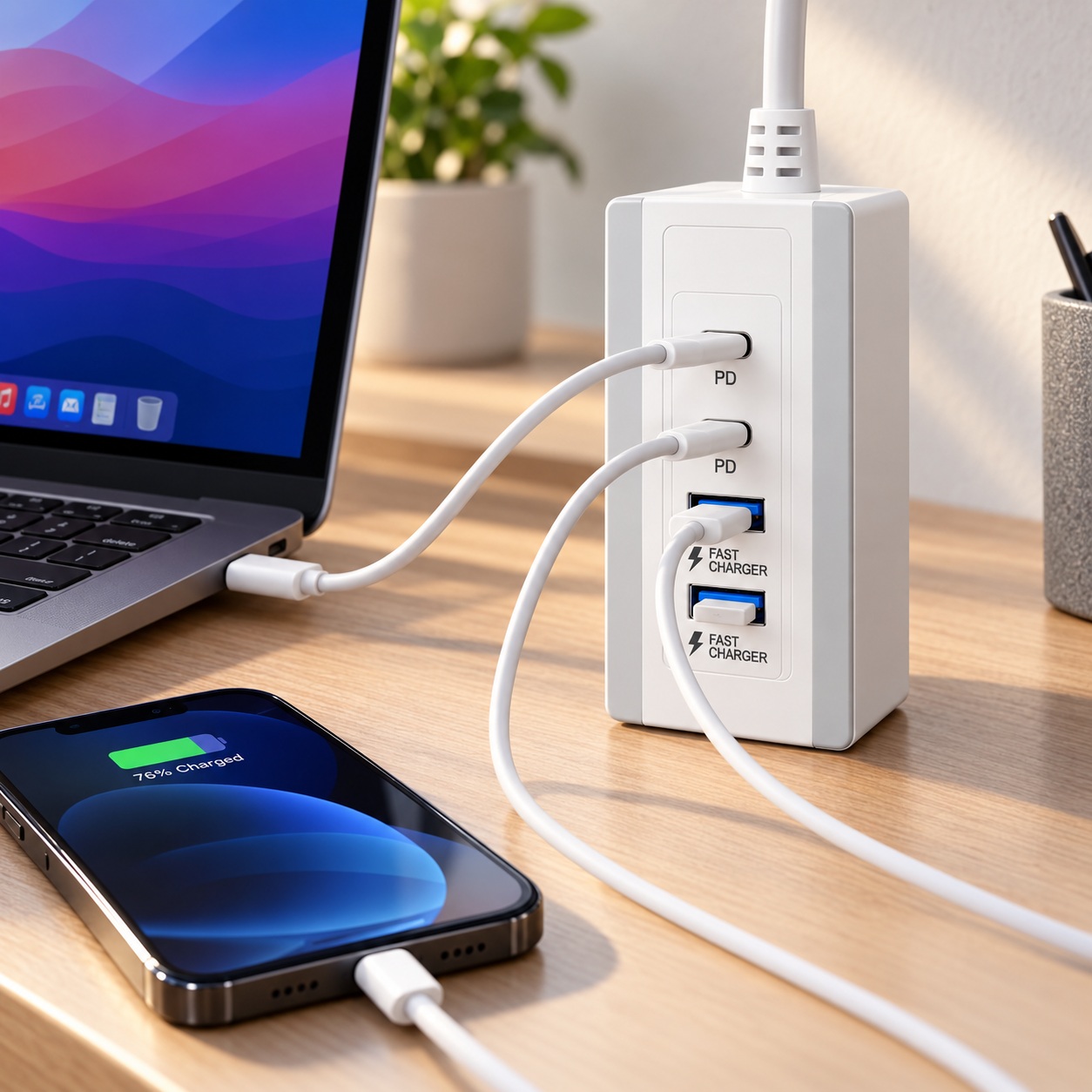 Power Socket 25W me 2x USB-C PD dhe 2x USB-A – foto 5