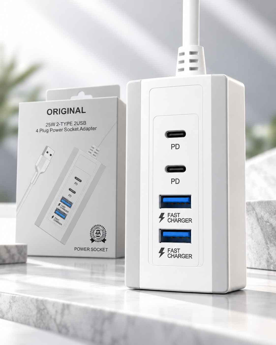 Power Socket 25W me 2x USB-C PD dhe 2x USB-A – foto 6
